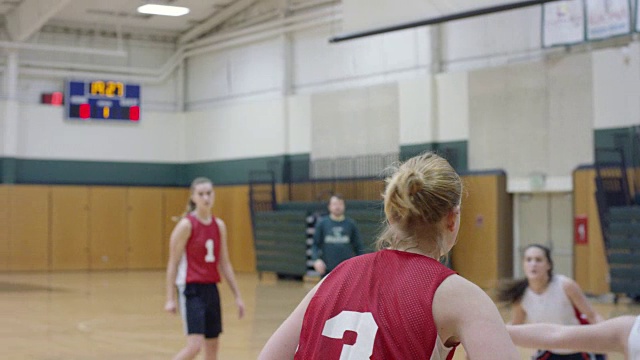 女篮球运动员接球和传球视频素材