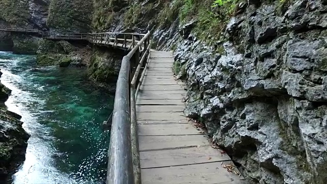 著名的Vintgar瀑布在斯洛文尼亚视频下载