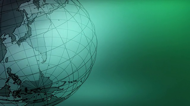 线框新闻环球动画以绿色背景为背景视频素材