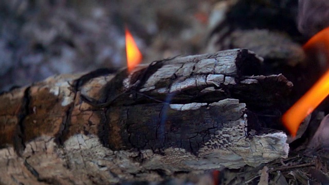 慢镜头火焰和木炭视频素材