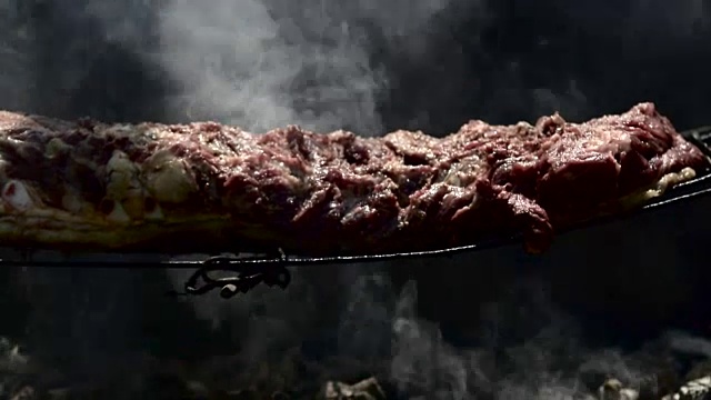 烤牛肉片烧烤视频素材
