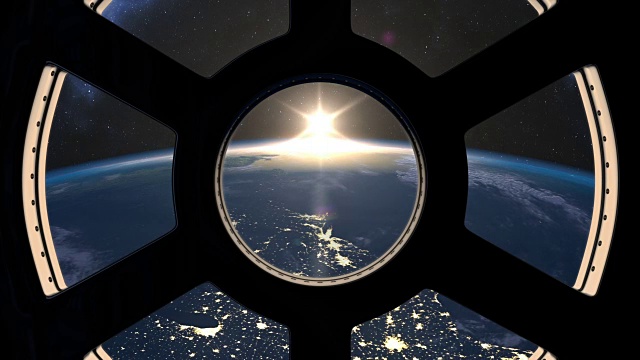 从国际空间站看到缓慢的日出视频素材
