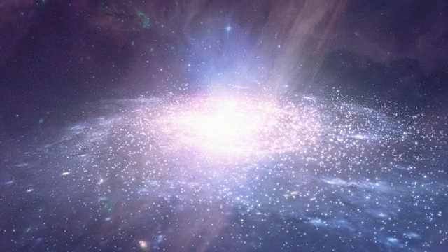 美丽的空间背景。星系旋转动画。循环。视频下载