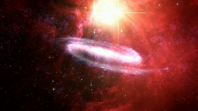 红宇宙，星系和星云视频素材
