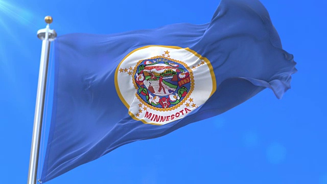 明尼苏达州旗，美国区域-环视频下载