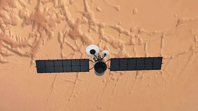 空间的研究。火星附近轨道卫星视频素材