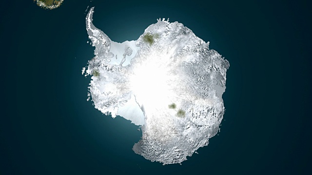 全球变冷-绿色南极洲冻结，4K动画。视频素材