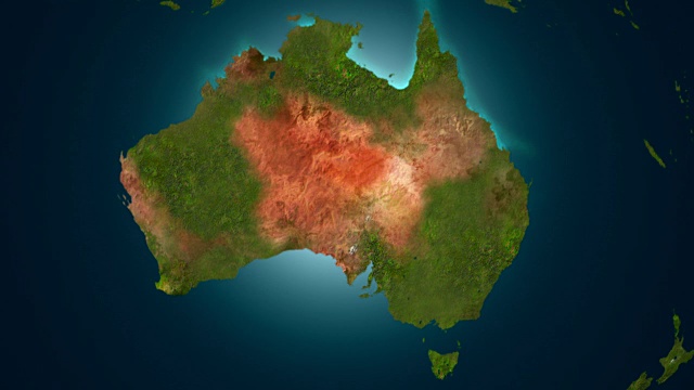 澳大利亚的沙漠化-大灾难，4K动画。视频素材