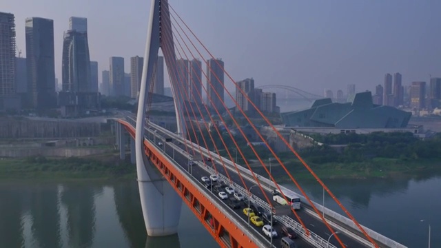 重庆双河大桥鸟瞰图视频素材