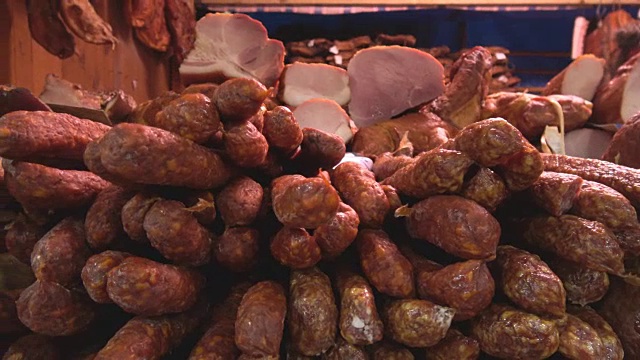 香肠肉类产品视频素材