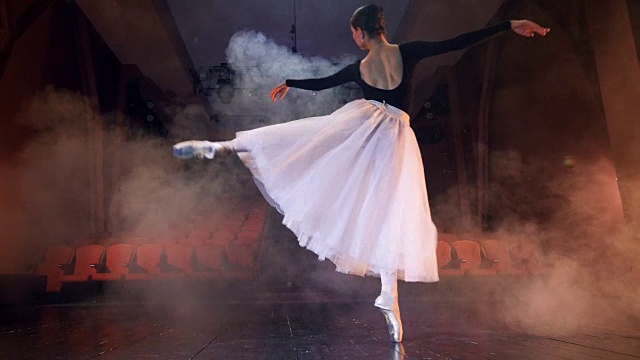 芭蕾舞演员做出优美的动作视频素材