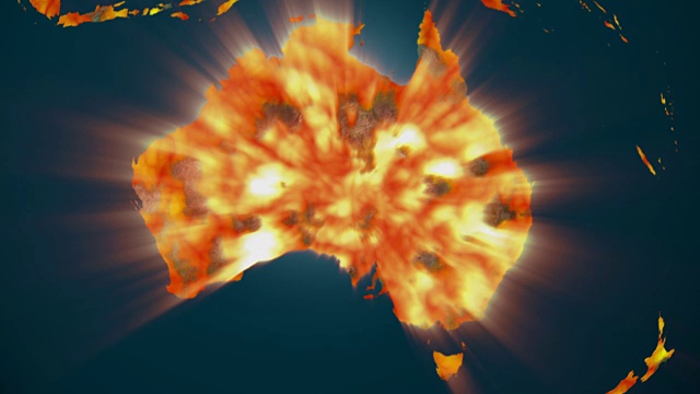 澳大利亚着火了，4K动画。视频素材