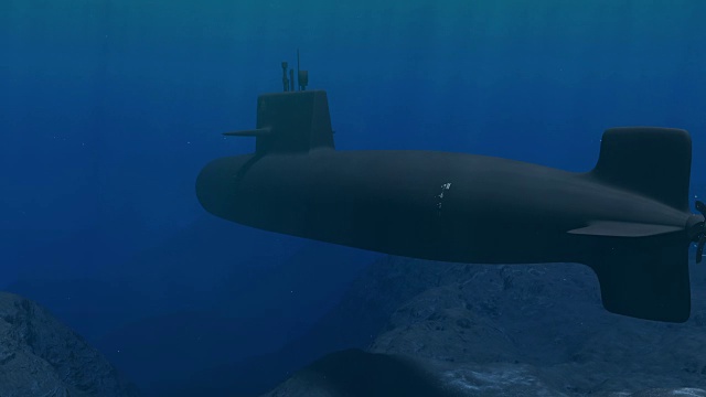 在海底附近巡逻的潜艇视频下载