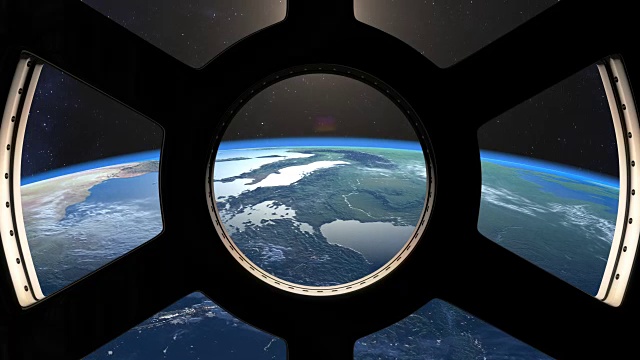 从国际空间站上看到的日落视频素材