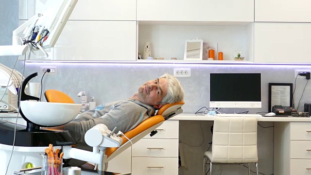 病人,牙医,椅子,办公室视频素材