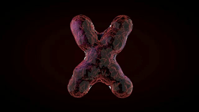 动画xyz染色体在黑暗的背景。三维渲染视频素材
