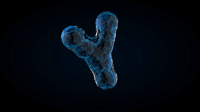 动画xyz染色体在黑暗的背景。三维渲染视频素材