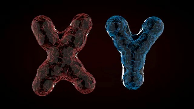 动画xyz染色体在黑暗的背景。三维渲染视频下载