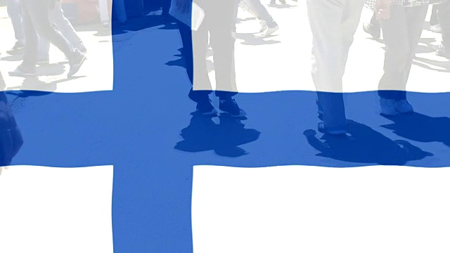 芬兰国旗和人民视频下载