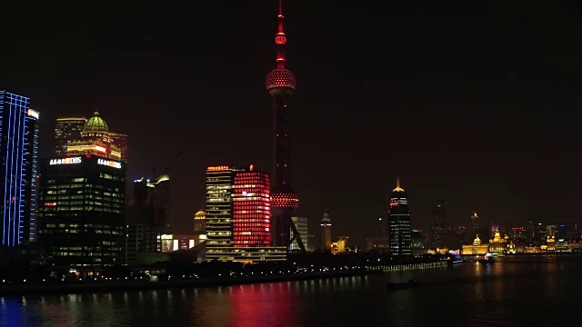 上海市中心及东方明珠夜景视频素材