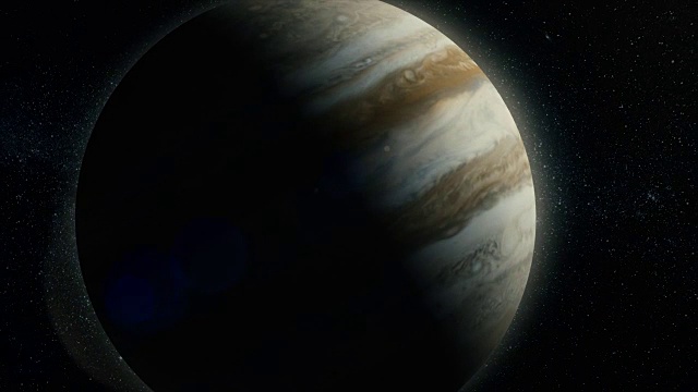 木星-高分辨率3D展示太阳系的行星。气态巨行星。深空之美。宇宙中有数十亿个星系视频素材
