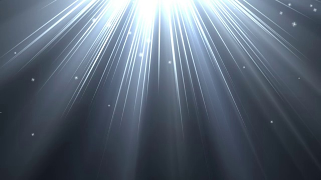 4K白色温暖的天堂灯闪烁或星星从上面软光学镜头耀斑闪亮的动画艺术背景动画。运动图形自然照明灯光线闪亮效果。视频素材