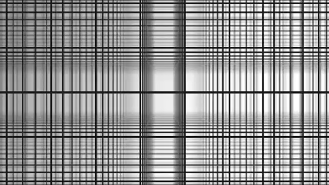 几何螺旋与白色方块抽象运动白色背景。黑线网格随机翻转与白色背景。黑白乐队组成视频下载
