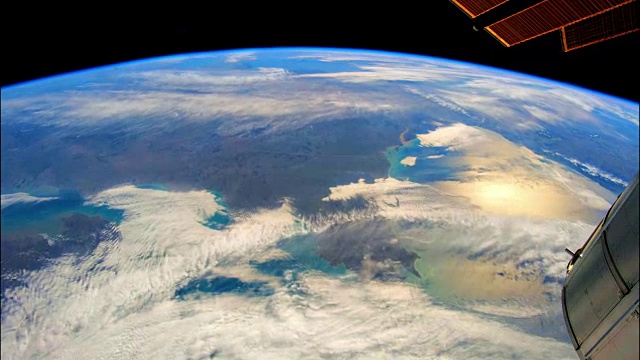 从太空看地球，从国际空间站(ISS)看地球视频素材