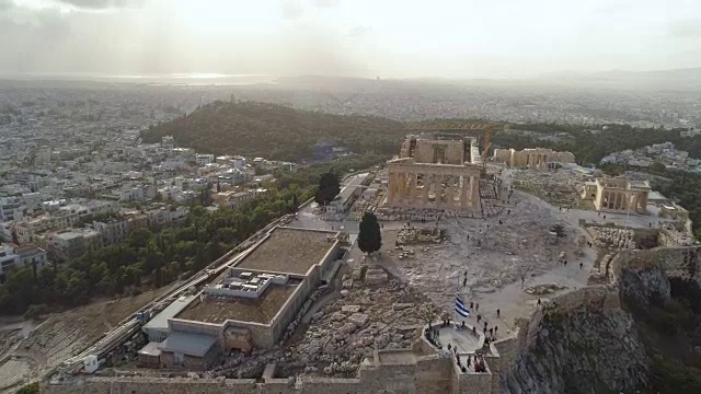 雅典卫城是希腊古老的城堡视频素材