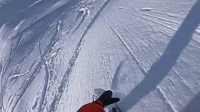 单板滑雪的观点视频素材