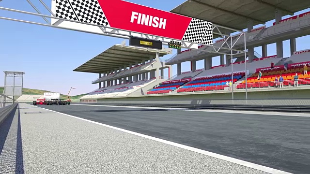 赛车穿越终点线- 4K 3D动画视频下载