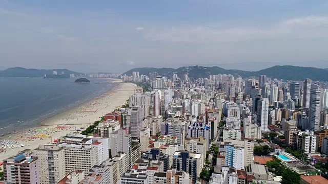 鸟瞰图桑托斯在圣保罗州，巴西视频下载