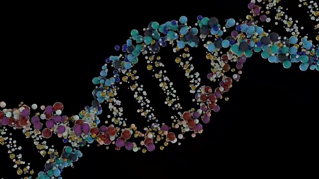 动画DNA链模型。三维渲染视频素材