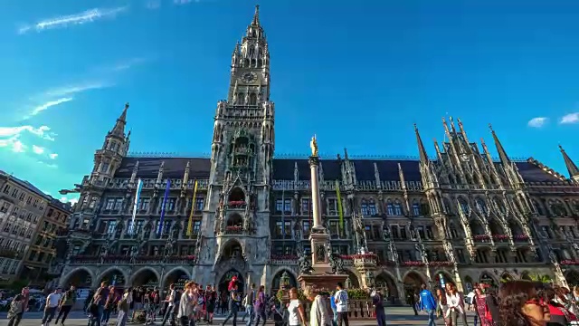 4k time elapes:慕尼黑Marienplatz视频素材