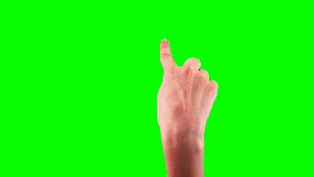 女孩在触摸屏上的手势，绿色屏幕干净的阿尔法通道视频下载