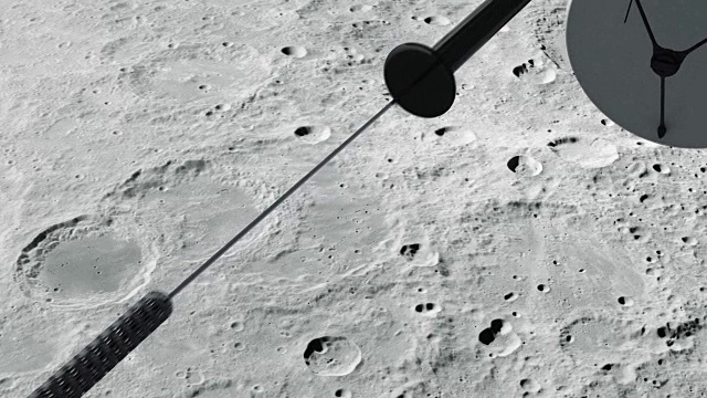 空间的研究。卫星绕月球运行视频下载