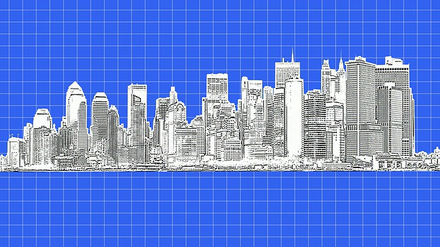 城市建筑蓝图视频下载