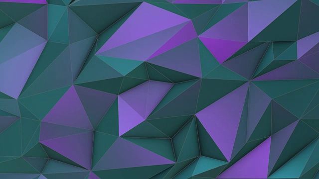 蓝绿色紫罗兰美丽低聚三角形背景视频素材