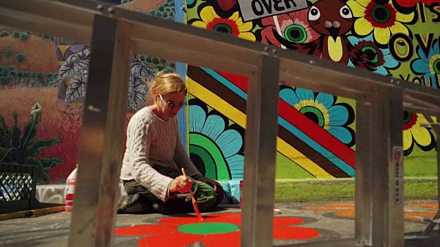 美国旧金山号角巷的街头艺术(涂鸦)视频下载