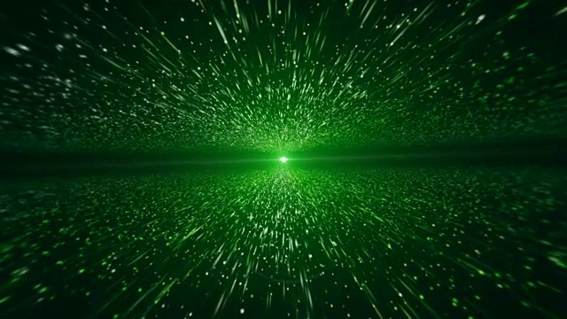 光束，绿色粒子(可循环)视频素材