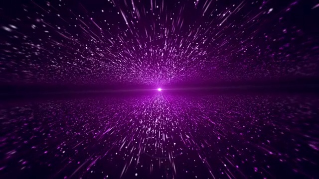 光束，紫色粒子(可循环)视频素材