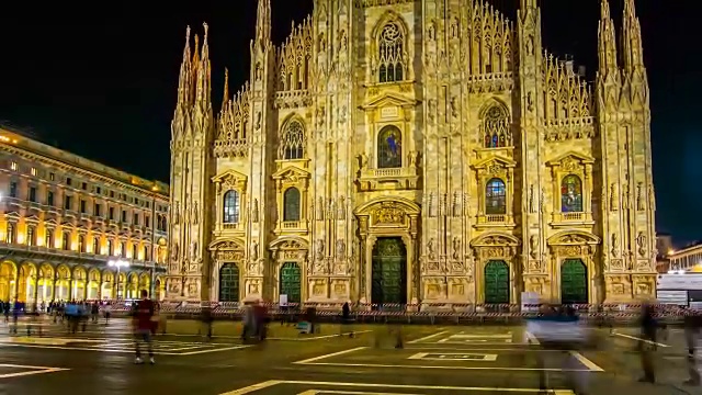 人民时光流逝，米兰大教堂，意大利米兰视频素材