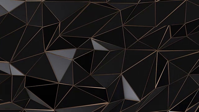 黑色和金色抽象低多边形三角形背景视频素材