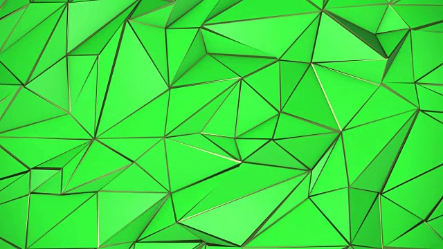 绿色和金色抽象低多边形三角形背景视频素材