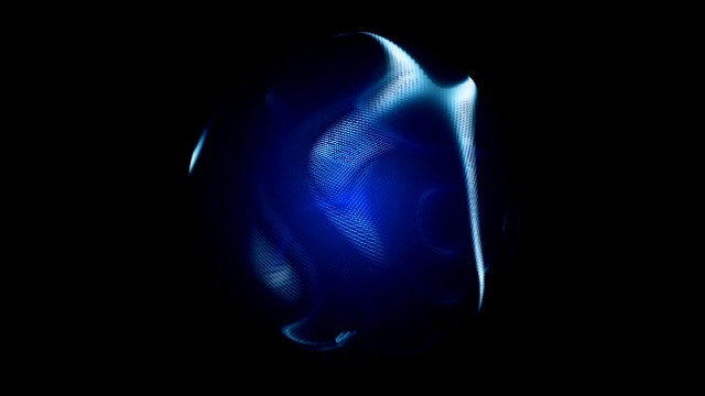黑色背景上的蓝色发光球体视频素材