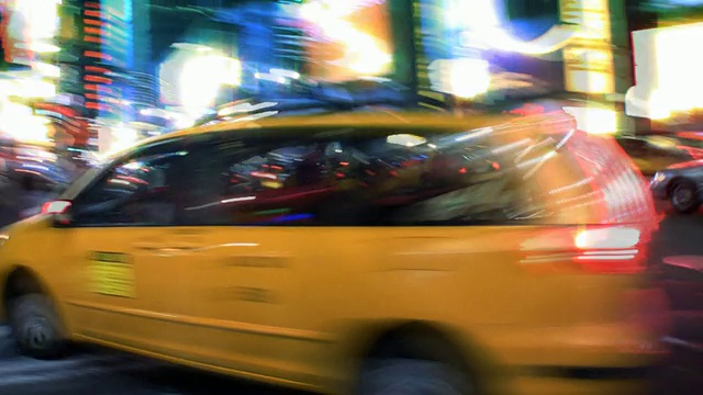 纽约街道，出租车，交通和人们视频素材