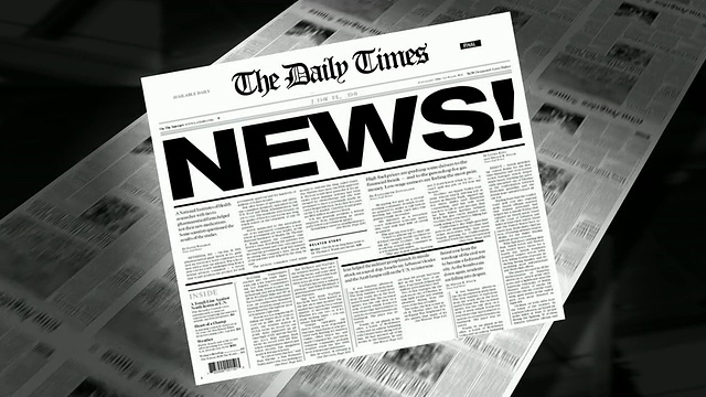 新闻!-报纸标题(显示+循环)视频素材