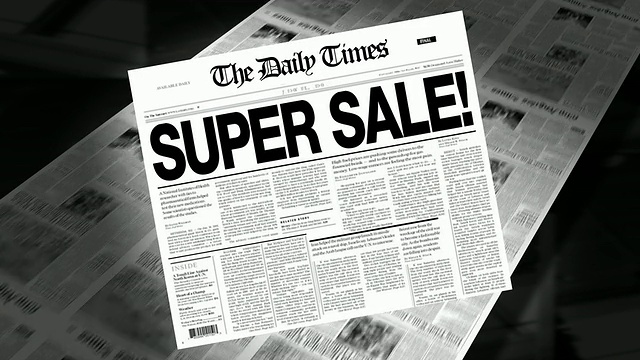 超级大减价-报纸标题(介绍+循环)视频素材