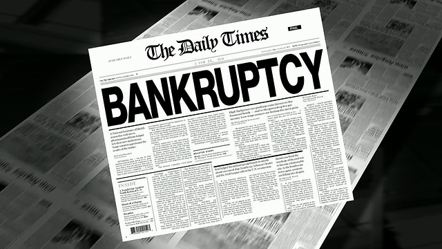 破产-报纸标题(介绍+循环)视频素材
