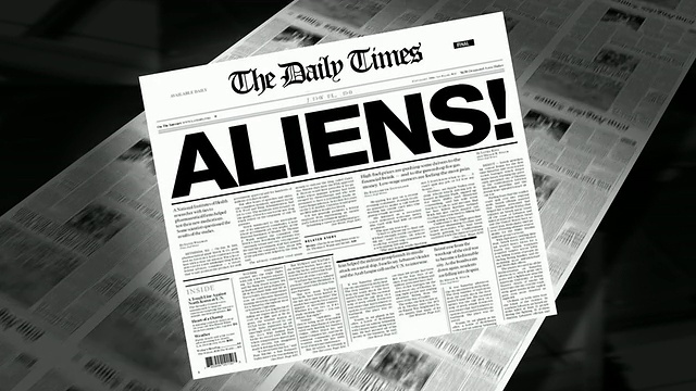 外星人!-报纸标题(介绍+循环)视频素材